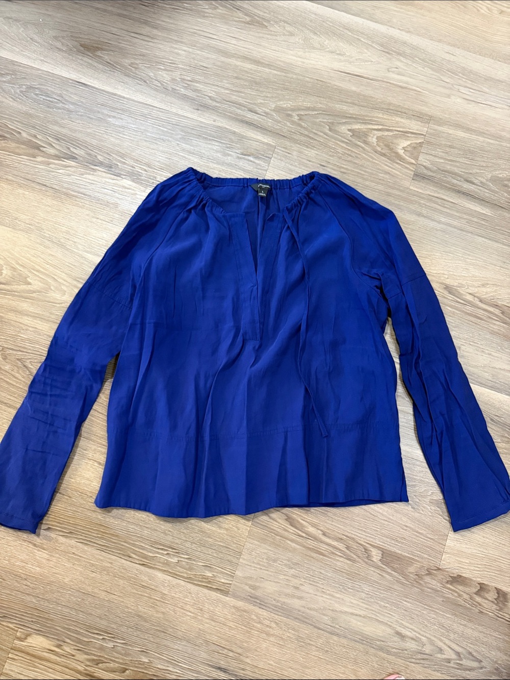 Women’s Royal Blue Long-Sleeve Peasant Blouse